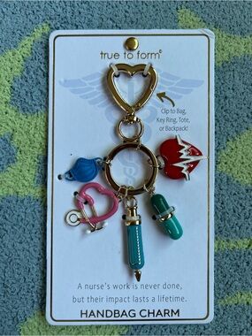 NWT True To Form Nurse Handbag Charm & Keychain - Medical Gift Idea